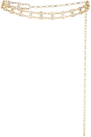 Ettika Double Crystal Chain Link Belt in .