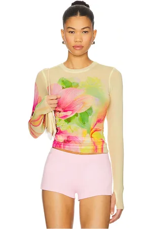 AFRM Kaylee Top in Yellow,Pink. Size 2X, 3X, L, M, S, XL, XS, XXL, XXS.