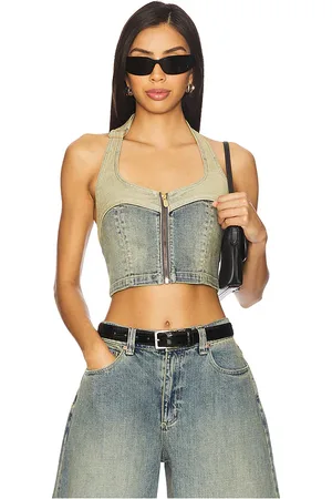 ABrand Roxie Denim Halter Top in . Size M, S, XS.