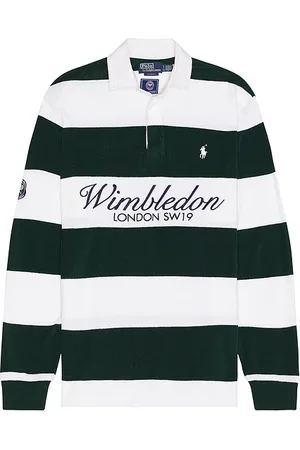 Ralph Lauren Wimbledon Terry Graphic Rugby Shirt in Green,White. Size M, S, XL/1X.