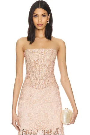 Rozie Corsets Bustier Corset Top in Peach,Peach. Size 40/L.
