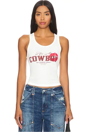 The Laundry Room Kiss Me Cowboy Rib Tank in . Size M, S, XL, XS.