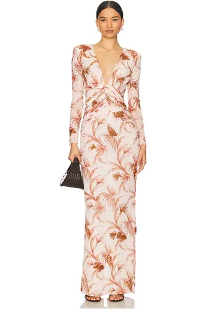 PATBO Sunset Maxi Dress in Beige,Brown. Size 4, 6, 8.