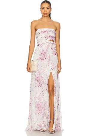 Cinq A Sept Midsummer Bloom Magy Gown in Ivory,Lavender. Size 12.