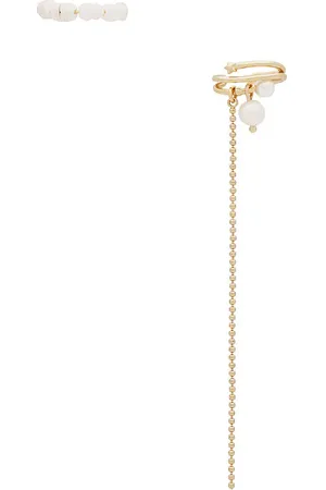 Ettika Glamour Pearl And Crystal Ear Cuff Duo in .