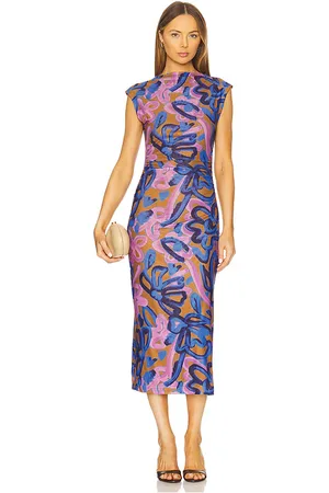 Cleobella Carrie Midi Dress in Blue,Purple. Size M, S, XL, XS.