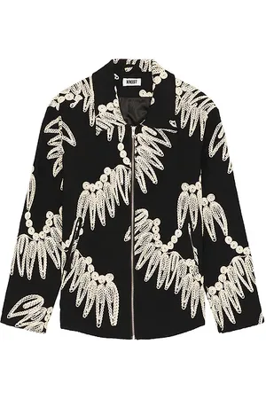 Saks Fifth Avenue Palmetto Embroidered Zip Jacket in . Size XL/1X.
