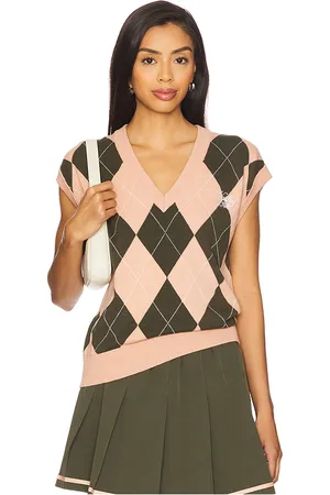 Varley Avika Argyle Vest in Rose,Olive. Size M, S, XL, XS.