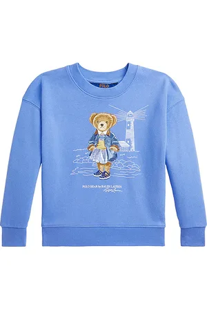 Ralph Lauren Kids Novelty Bear Graphic Crewneck Sweatshirt in . Size 3, 4, 5.