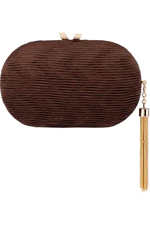 Olga Berg Natalie Pleated Oval Clutch in .