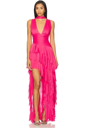 ALICE+OLIVIA Holly Ruffle Maxi Dress With Scarf in . Size 12, 2, 4, 6, 8.