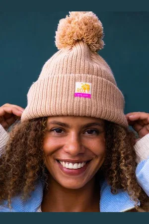 Roxy Womens Hola Banana Pom Beanie - - Size 1SZ at Official Store