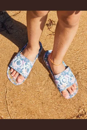 Roxy Girls 8-16 Slippy Printed Sandals - - Size 11 at Official Store