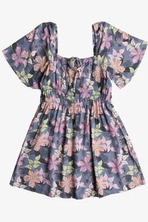 Roxy Girls 8-16 Last Day Of Disco Short Sleeve Dress - - Size 12/L at Official Store