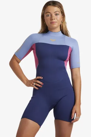 Roxy Womens 2/2Mm Prologue Back Zip Short Sleeve Springsuit - - Size 14 at Official Store