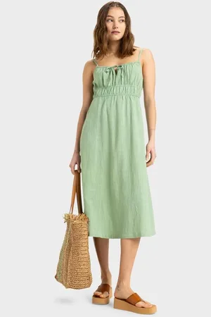 Roxy Womens Rosie Skies Slub Midi Dress - - Size XXL at Official Store