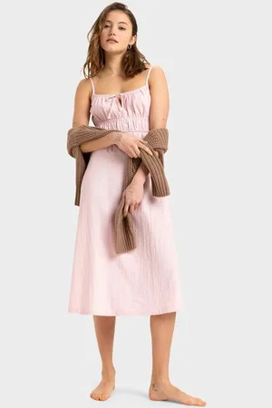 Roxy Womens Rosie Skies Slub Midi Dress - - Size XXL at Official Store