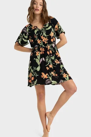 Roxy Womens Tropical Tides Crinkle Mini Dress - - Size XXL at Official Store