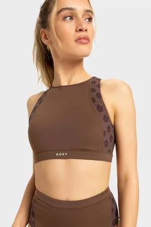 Roxy Womens Pro Wave Crop Top Bikini Top - - Size M at Official Store