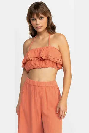 Roxy Womens Golden Tropic Halter Top - - Size XS at Official Store