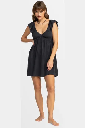 Roxy Womens Luna Mini Puff Sleeves Mini Dress - - Size XS at Official Store