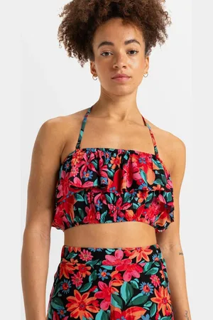 Roxy Womens Golden Tropic Printed Halter Top - - Size XS at Official Store