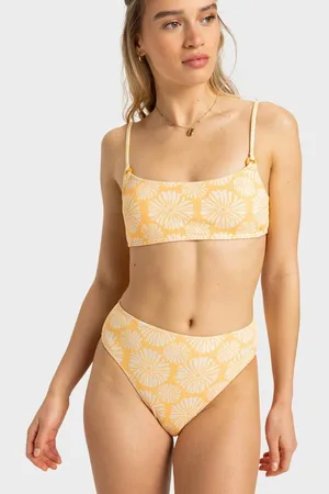 Roxy Womens Tropical Tile Midwaist Mod Bikini Bottom - - Size M at Official Store