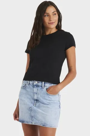Roxy Womens Base Rib Crew Neck T-Shirt - - Size XS at Official Store