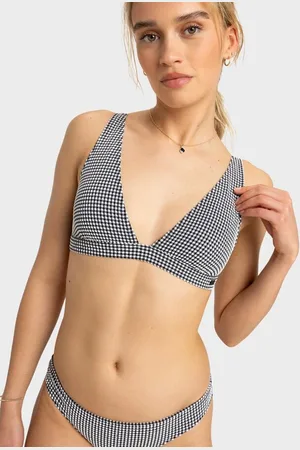 Roxy Womens Gingham Elongated Tri Bikini Top - - Size XXL at Official Store