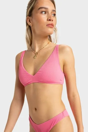 Roxy Womens Rib Love The Oceana V Bikini Top - - Size M at Official Store
