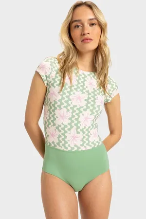 Roxy Womens Hibiscus Daze Short Sleeve Rash Vest - - Size XXL at Official Store