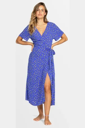 Roxy Womens Indigo Sand Midi Dress - - Size XL at Official Store