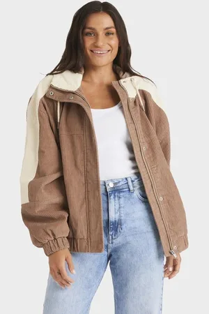 Roxy Womens Duo Corduroy Bomber Jacket - - Size L at Official Store
