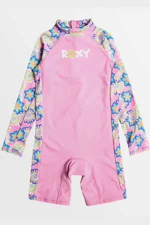 Roxy Girls 2-7 Flower Party Long Sleeve Upf 50 One Piece Rash Vest - - Size 4 at Official Store