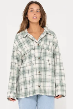 Rusty Stemming Long Sleeve Plaid Over Shirt