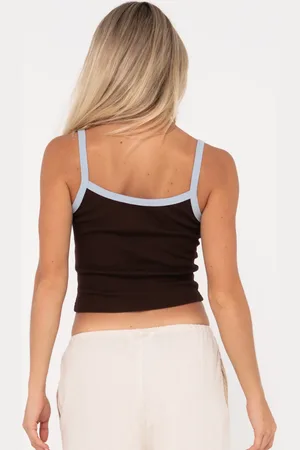Rusty Short Cut Ribbed Tank Top
