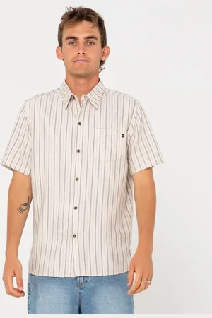 Rusty Pinstripe Relaxed Fit Short Sleeve Shirt
