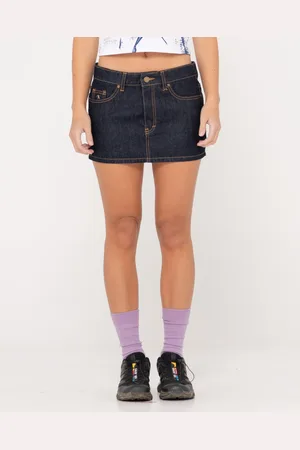 Rusty Ripper Raw Low Rise Denim Micro Skirt