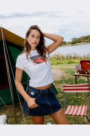 Rusty Flip Mommy Low Rise Mini Denim Skirt