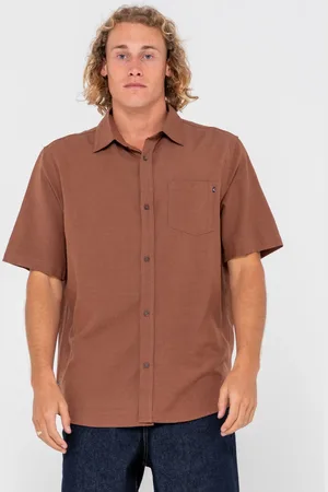Rusty Overtone Short Sleeve Linen Shirt