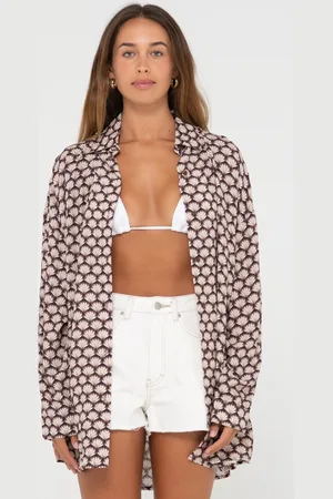 Rusty Sorrento Printed Oversized Long Sleeve Shirt