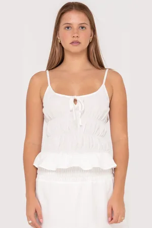Rusty Palm Springs Shirred Cami Top