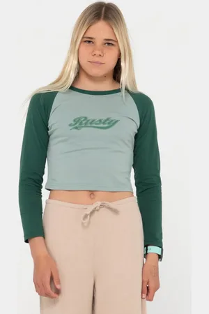 Rusty Norty Long Sleeve Raglan Baby Tee Girls