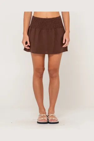 Rusty Palm Springs Shirred Mini Skirt
