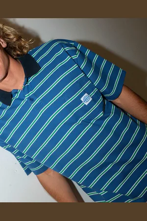 Rusty Inspectah Deck Oversized Striped Polo