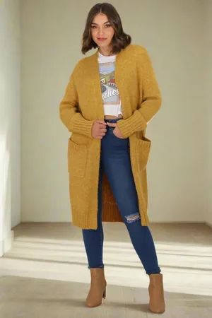 Salty Crush Kartika Cardigan - Long Ribbed Cuff and Hem Cardigan with Pockets in