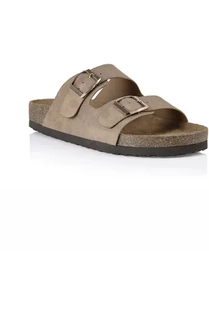 Verali Xylo Footbed Slides - Taupe Micro