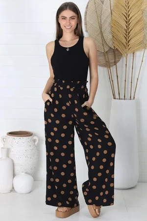 Salty Crush Mahony Pants - Paper Bag High Waisted Pants with Pockets