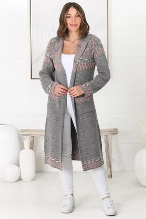Salty Crush Jumilah Cardigan - Hooded Long Line Graphic Cardigan in