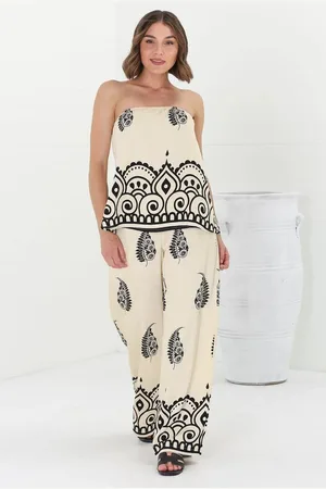 Salty Crush Rayane Bandeaux Top and Pant Set - Tamila Print